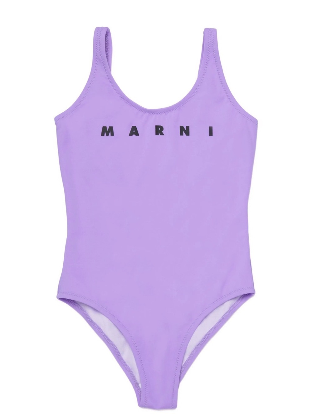 Marni Kids Lilac Purple Logo One-Piece Swimsuit